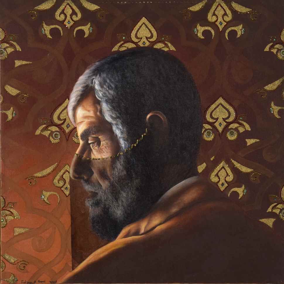 Portrait of the Artist's Father Under a Veil - Fatma Abu Rumi (b. 1977 - )